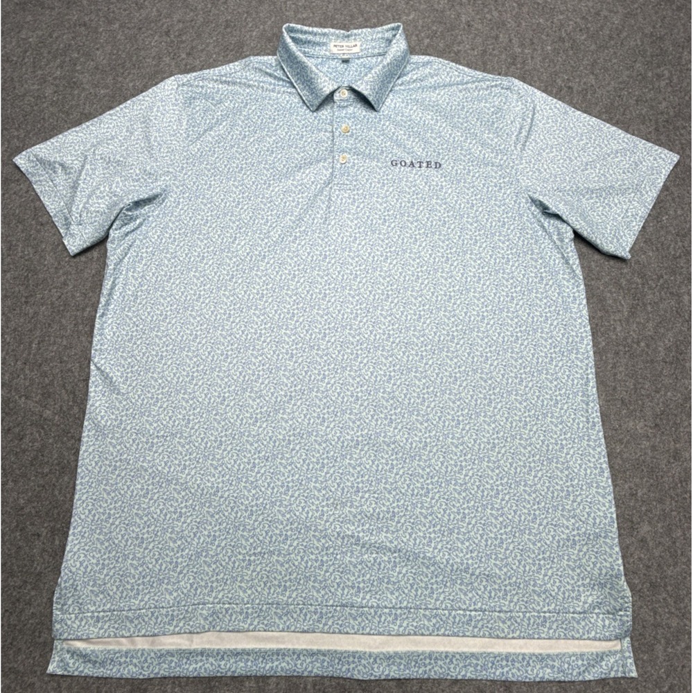 Peter Millar Summer Comfort Mens Size XL Lizard King GOATED Logo Short Sleeve